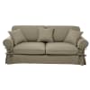 Ausziehbares 3-/4-Sitzer-Sofa aus Baumwolle, graubeige, Matratze 12 cm